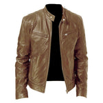 Men's Zip-up PU Leather Jacket