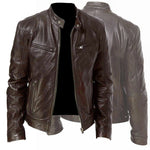 Men's Zip-up PU Leather Jacket