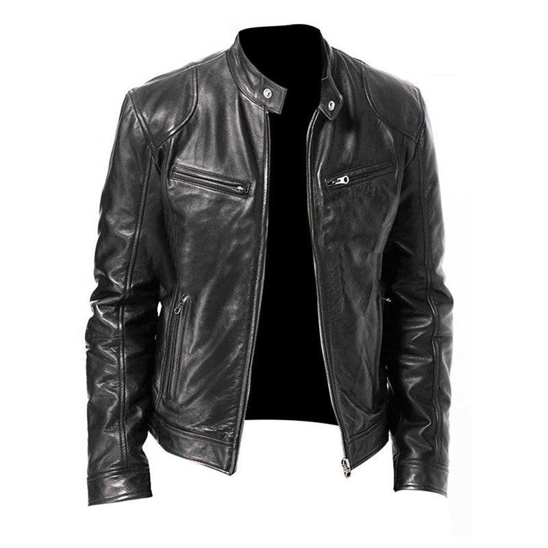 Men's Zip-up PU Leather Jacket