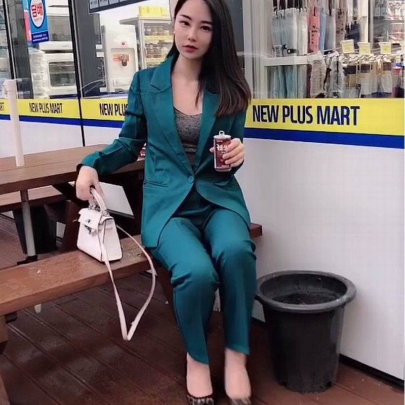 Professional Formal Two-Piece Suits - green