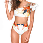 Floral One-Shoulder High-Waisted Bikini Set
