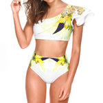 Floral One-Shoulder High-Waisted Bikini Set