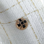 This striking white blazer, detailed with shiny alloy buttons, sharpens your look instantly. Perfect for making bold, confident statements with effortless style.