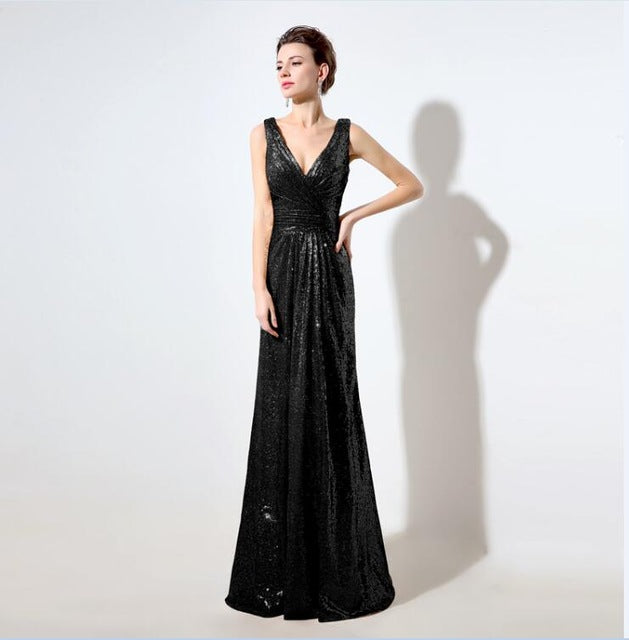 Rose Gold Sequin Bridesmaid Dresses - runwayfashionista.com