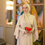Elegant Fitted Waist Long Robe Cape Two-Piece Set