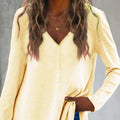 V-Neck Long Sleeve T-Shirt - runwayfashionista.com