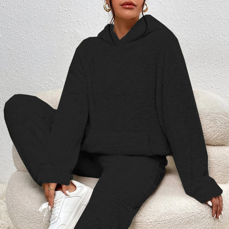 Casual Hooded Top And Elastic Band Pants Set