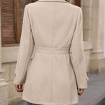 Elegant Single-breasted Mid Length Coat - beige
