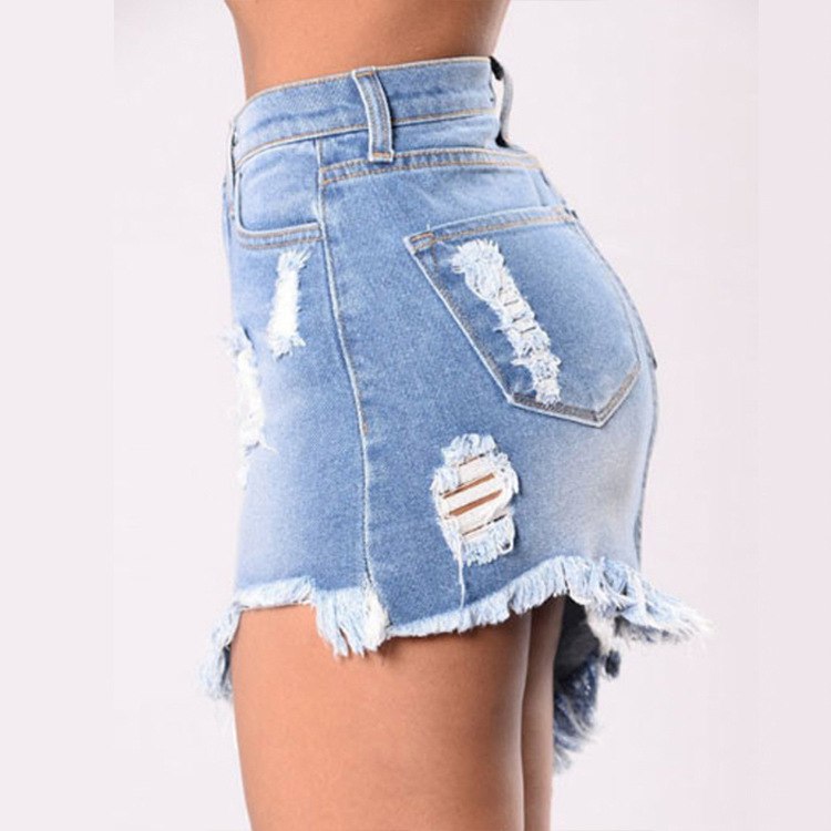 Ripped Tassel Package Hips Mini Skirts