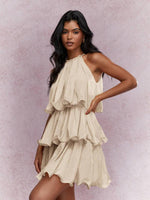 Ruffled Hem Elegant Mini Party Dress