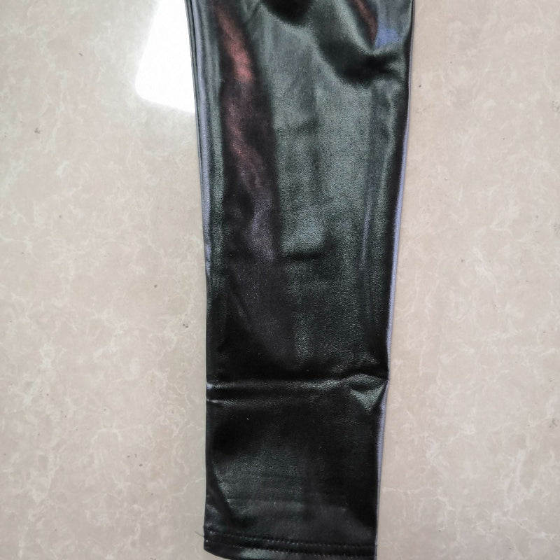Wet-Look PU High-Waist Leggings