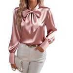 Elegant- pinkBow-tie Temperament Blouse