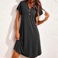 Short Sleeved V-neck Dress - runwayfashionista.com