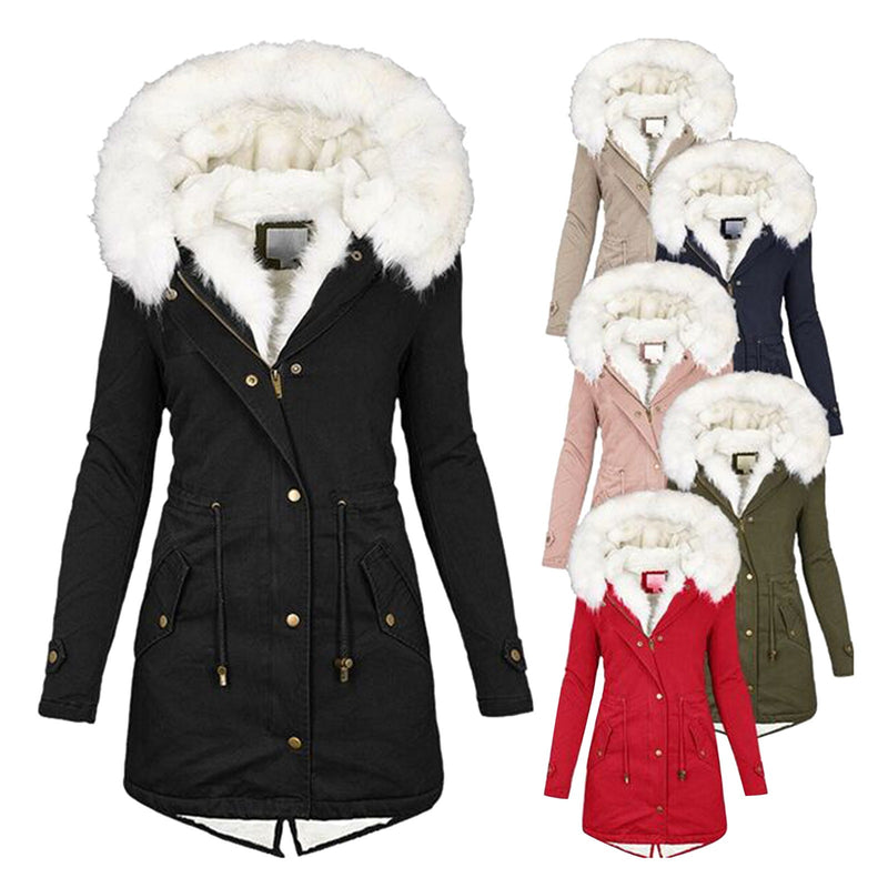 Windbreaker Hooded Warm Plush Coat - runwayfashionista.com