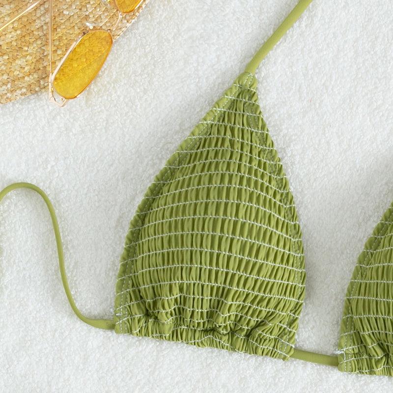 Lace up Neck Triangle Bikini