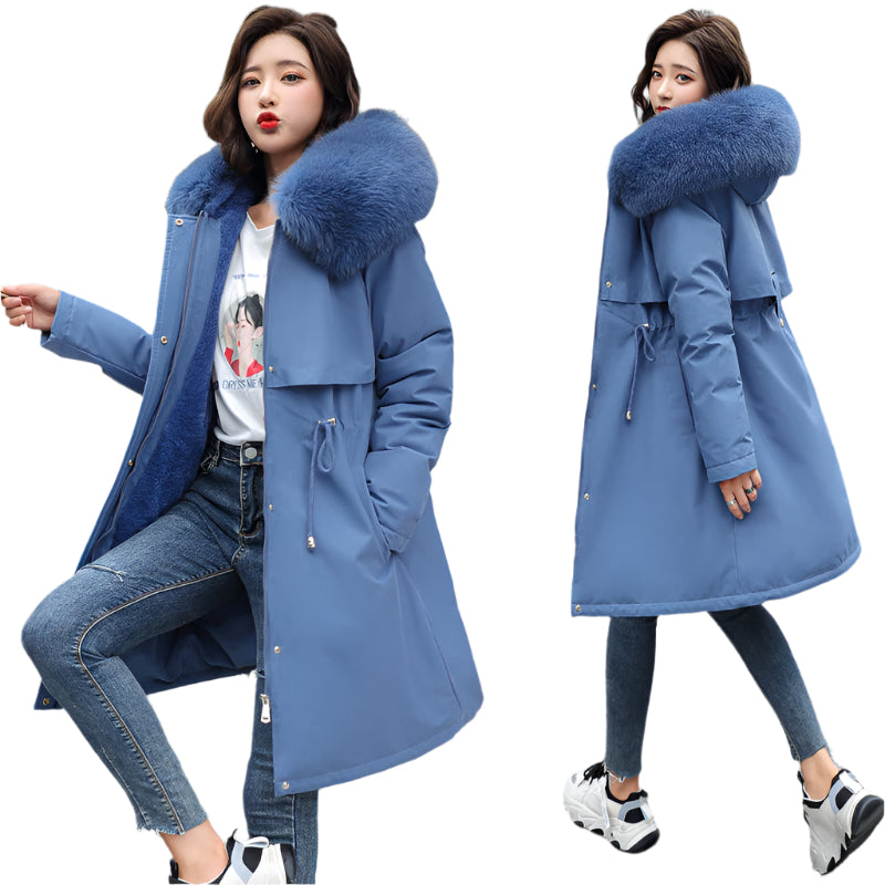 Big Fur Collar with Fleece Jacket