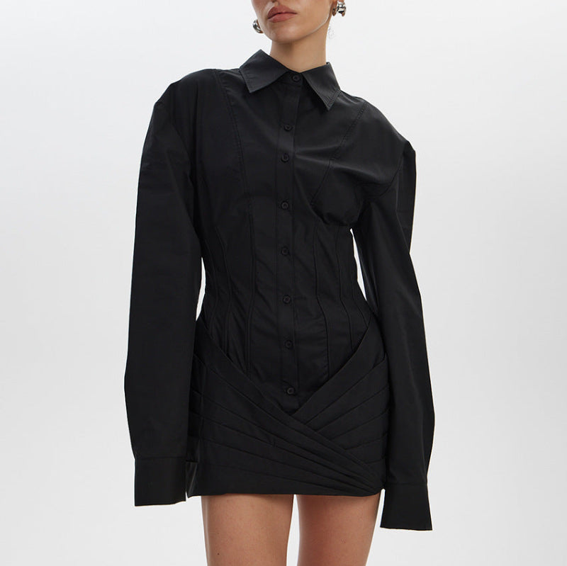 Temperament Long Sleeve Mini Dress