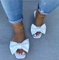 Bowknot Flat Slippers - White
