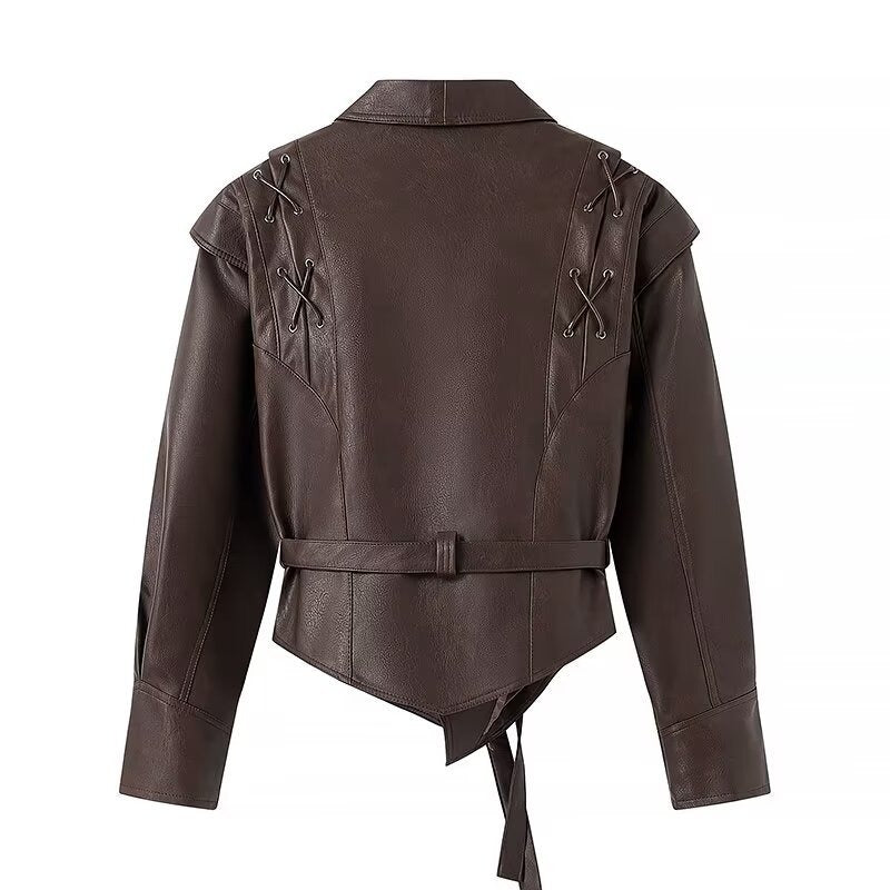 Street trendy PU leather jacket