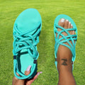 Flat Braided Rope Sandals Beach Shoes - runwayfashionista.com