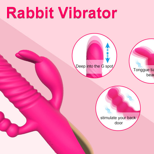 FUN MATES Rabbit Vibrator 3 in 1 Vibrator - runwayfashionista.com