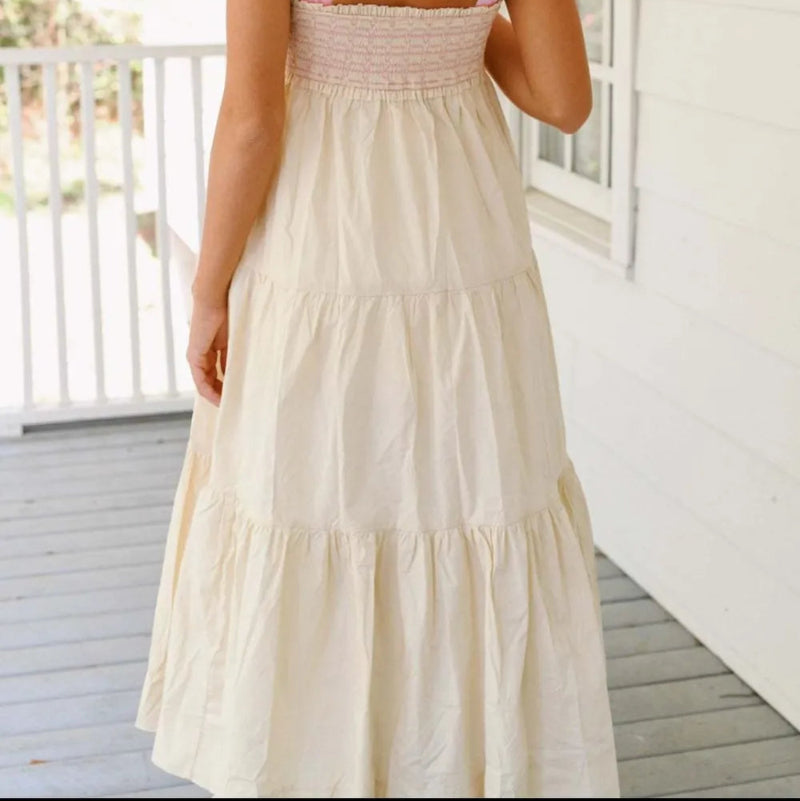 Tiered Tie Shoulder  Dress - runwayfashionista.com