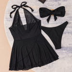 Mesh Cover-up Three-piece Set Tube Top Separated Bikini