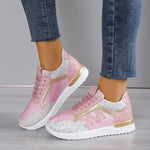 Tie Up Round Toe Breathable Sports Shoes - runwayfashionista.com
