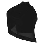 Turtleneck Sleeveless Backless Minimalist Blouse - black