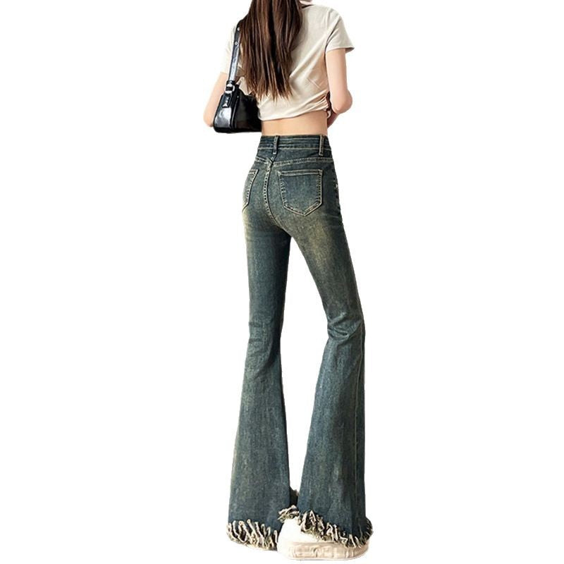 Style Double Button Flared Jeans