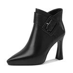 Sculpted Elegance: The Essential High-Heel Ankle Boot - blaack