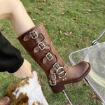 Comfortable Round Toe Block Heel Boots