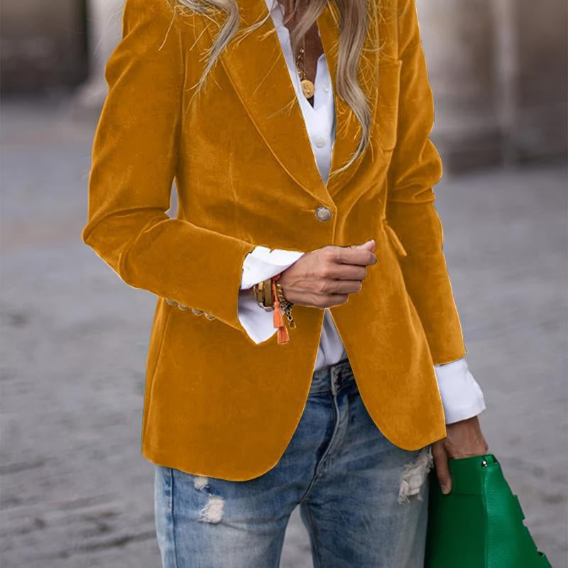 Luxe Velvet Single-Breasted Slim Fit Jacket