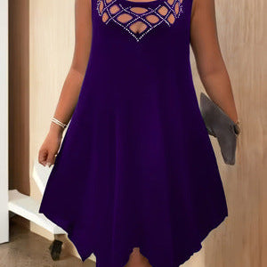 Sleeveless Commuter Dress - purple