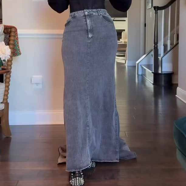 Denim Bodycon Maxi Skirt