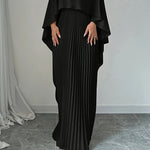 Loose Batwing Sleeve Maxi Dress - black