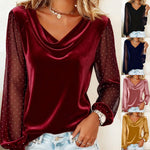 Elegant Diamond Mesh Sleeve Loose Top