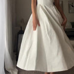 White Round Neck Sleeveless Swing Maxi Dress