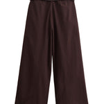 Chocolate Brown High-Waisted Wide-Leg Trousers With Belt