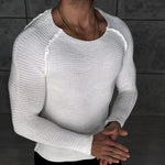 White Knit Slim-Fit Long-Sleeve Top