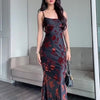 Flocked Strappy Maxi Dress