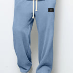 LooseDrawstring Pockets Sports Pants - light blu