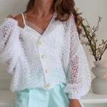 Casual Hollow Knit Cardigan