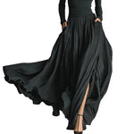 French Vintage Style Midi Skirt - black