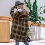 Plaid Button Up Long Sleeve Shacket - runwayfashionista.com