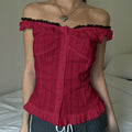 Spliced Buttoned Waist Slimming Spicy Girl Temperament Top