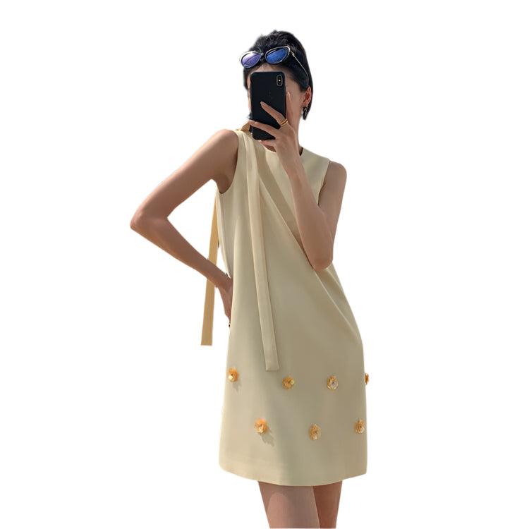 A-line Foral Round Neck Dress