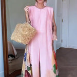 Sleeveless Printed Wide-leg Jumpsuit