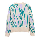 V-neck Long Sleeve Contrast Cardigan - runwayfashionista.com