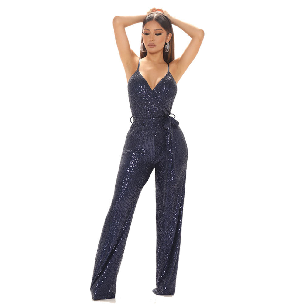 Sleeveless Open Back Sling Jumpsuit - runwayfashionista.com